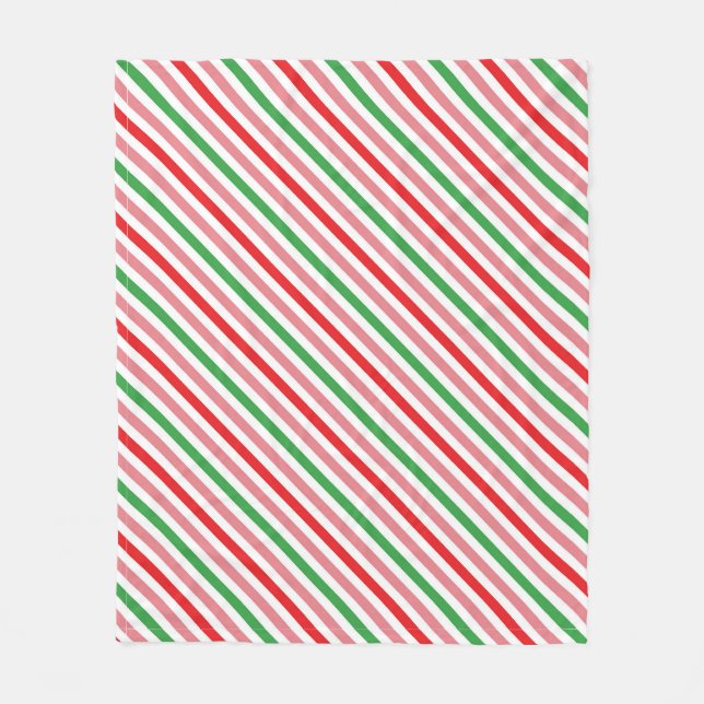 Watermelon Summer Stripes Pattern-56206 Fleece Blanket (Front)