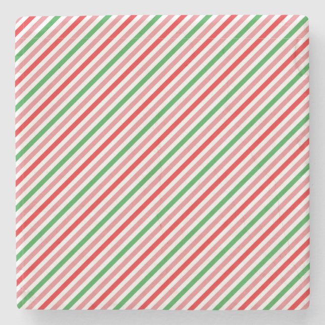 Watermelon Summer Stripes Pattern-56206 Stone Coaster (Front)