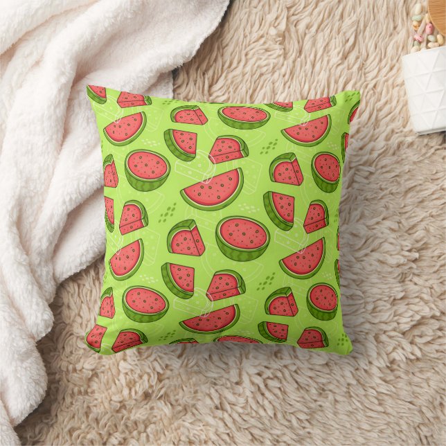 Watermelon Summer Throw Pillow | Fun Home Décor (Blanket)