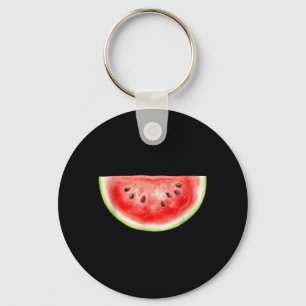 Watermelon Summer Watercolor Fruit Slice Juicy Key Ring