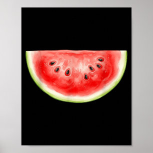 Watermelon Summer Watercolor Fruit Slice Juicy Poster