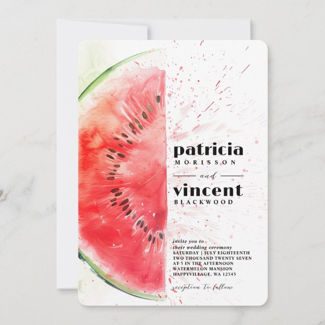 Watermelon Summer Wedding Invitation (Front)