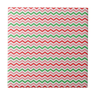 Watermelon Summer Zigzag Stripes Pattern-56209 Ceramic Tile