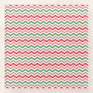 Watermelon Summer Zigzag Stripes Pattern-56209 Glass Coaster