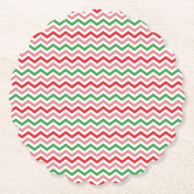 Watermelon Summer Zigzag Stripes Pattern-56209 Paper Coaster (Front)