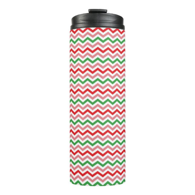 Watermelon Summer Zigzag Stripes Pattern-56209 Thermal Tumbler (Front)