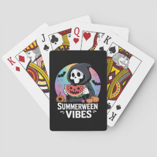 Watermelon Summerween Skeleton Vibes Playing Cards