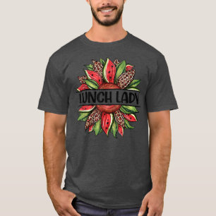 Watermelon Sunflower Hello Summer Lunch Lady T-Shirt