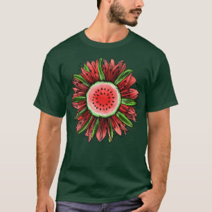 Watermelon Sunflower Hello Summer Peace Love Water T-Shirt