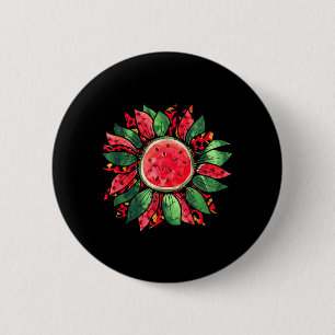 Watermelon Sunflower Summer Peace Love Watermelon 6 Cm Round Badge