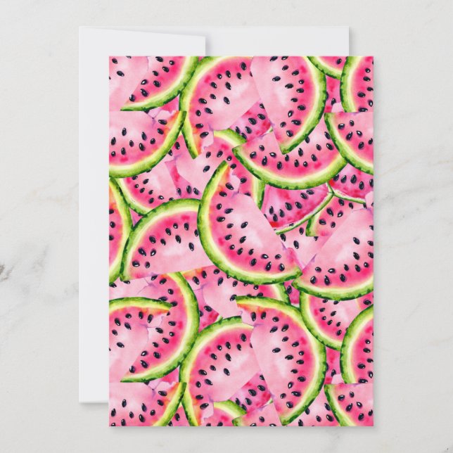 Watermelon Surprise Flat Greeting Card (Front)