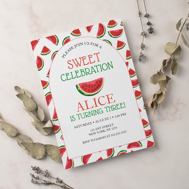 Watermelon Sweet Celebration Birthday Invitation (Creator Uploaded)