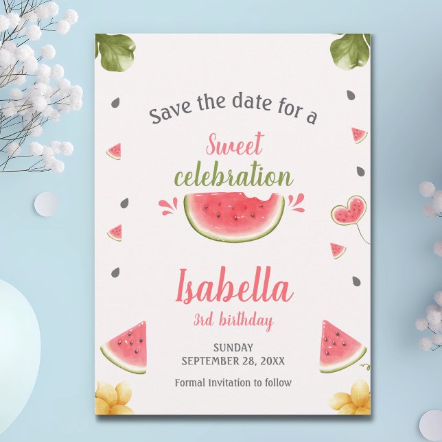 Watermelon Sweet Girl Fruit Save the Date (Creator Uploaded)