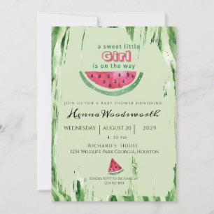 Watermelon Sweet Girl Summer Baby Shower Invitation