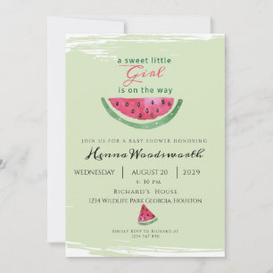 Watermelon Sweet Girl Summer Baby Shower Invitation