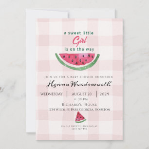 Watermelon Sweet Girl Summer Pink Baby Shower Invitation