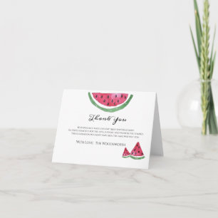 Watermelon Sweet Girl Summer Thank You  Card