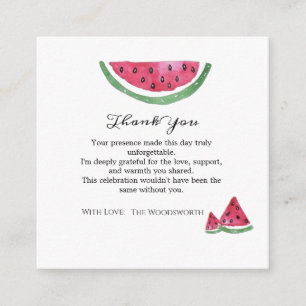 Watermelon Sweet Girl Summer Thank You Enclosure Card