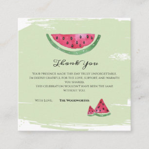 Watermelon Sweet Girl Summer Thank You Enclosure Card