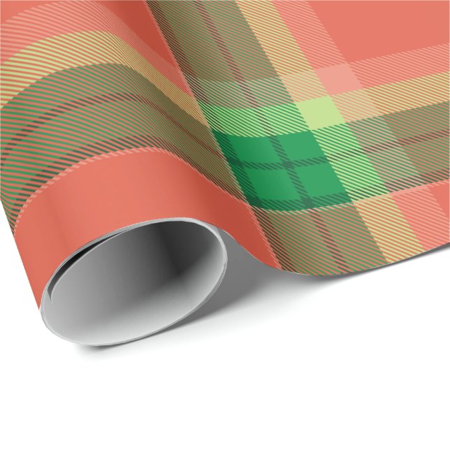 Watermelon Tartan Wrapping Paper (Roll Corner)