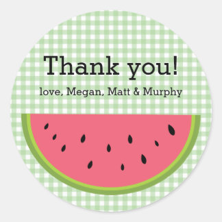 Watermelon Thank You Classic Round Sticker