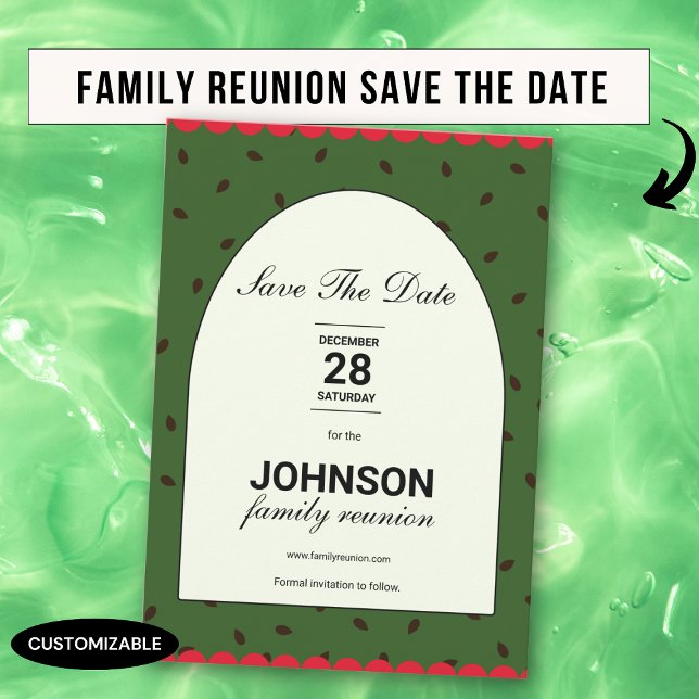Watermelon Theme Family Reunion Red Green Save The Date (Creator Uploaded)