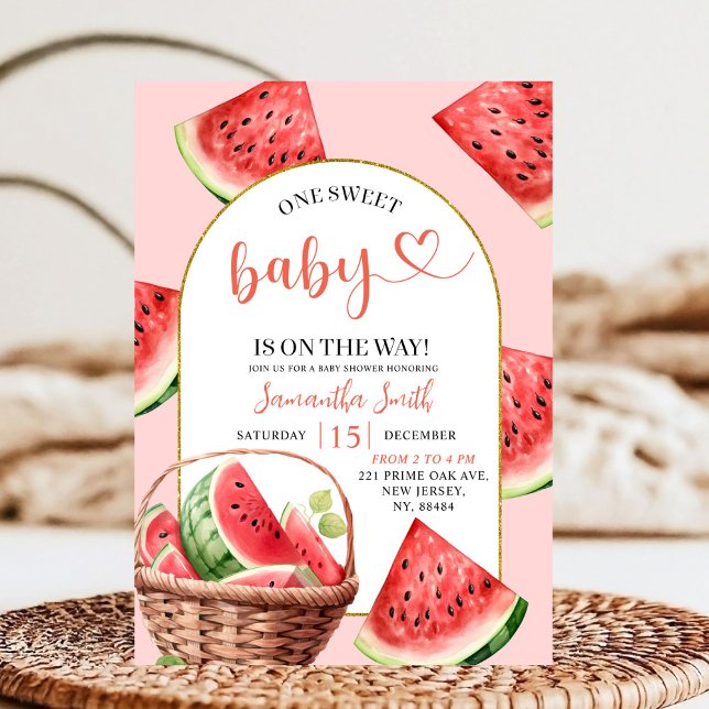 Watermelon Theme Summer Tropical Fruit Baby Shower Invitation (Creator Uploaded)