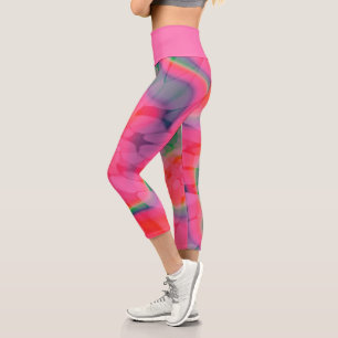 Watermelon Tie-dye Capri Leggings