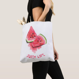 Watermelon Tote Bag with Custom Text