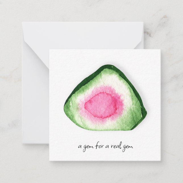 *~* Watermelon TOURMALINE AP64 Flat Note Card (Front)