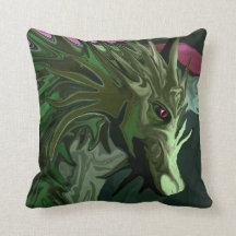 Watermelon Tourmaline Dragon Throw Pillow