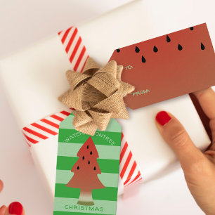 Watermelon Tree Christmas Gift Tags