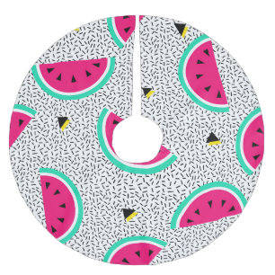 Watermelon triangles: retro summer texture. brushed polyester tree skirt