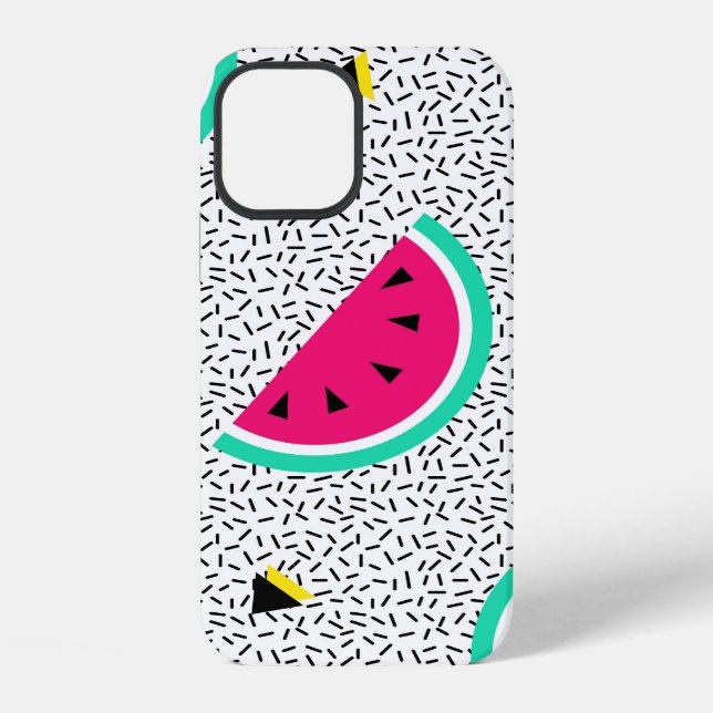 Watermelon triangles: retro summer texture. iPhone case (Back)