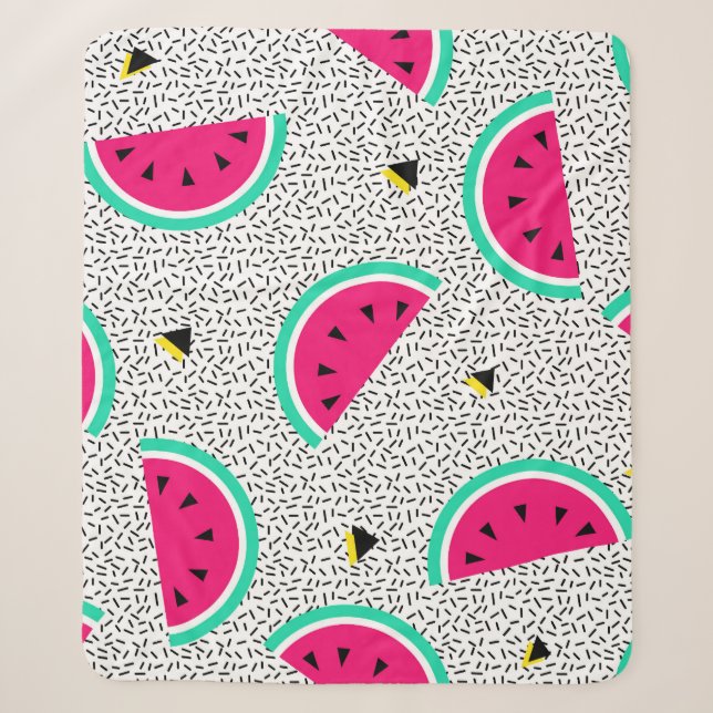 Watermelon triangles: retro summer texture. sherpa blanket (Front)