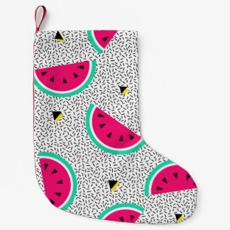 Watermelon triangles: retro summer texture. small christmas stocking