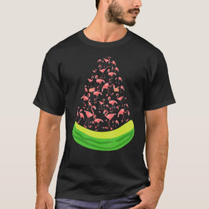 Watermelon Tropical Animal Bird Exotic Pink Flamin T-Shirt