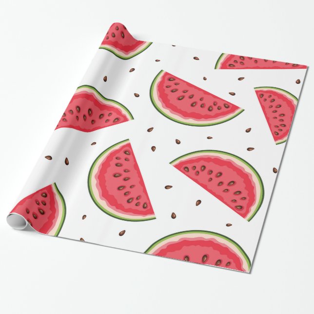 Watermelon Tropical Summer Wrapping Paper (Unrolled)