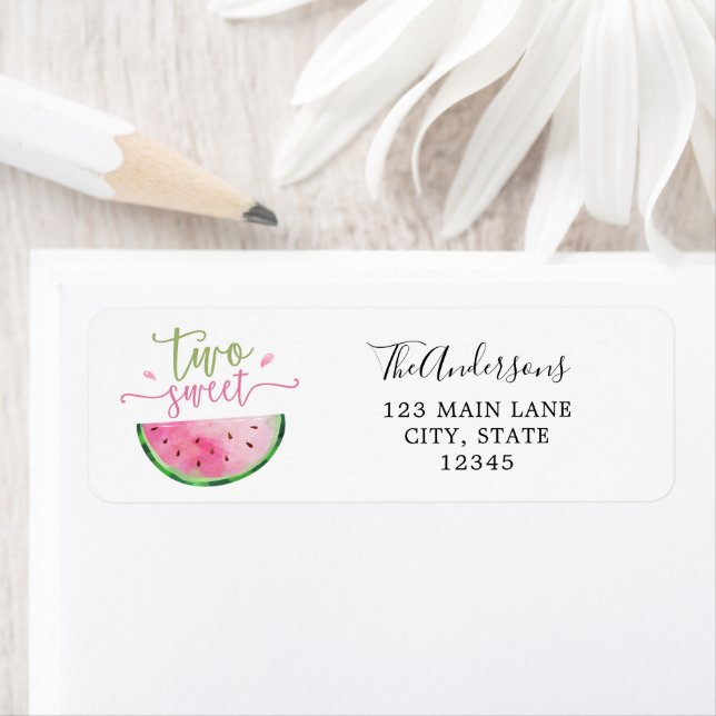 Watermelon Two Sweet Return Address Label (Insitu)