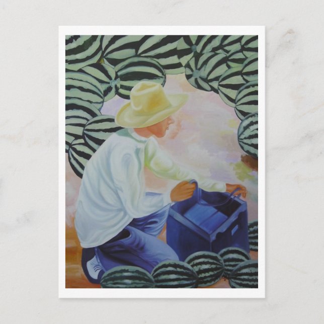 Watermelon Vendor Postcard (Front)