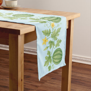Watermelon Vine With Flowers Short Table Runner
