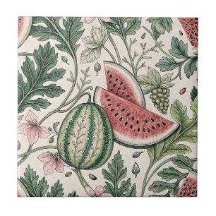 Watermelon vintage elegant seamless pattern ceramic tile