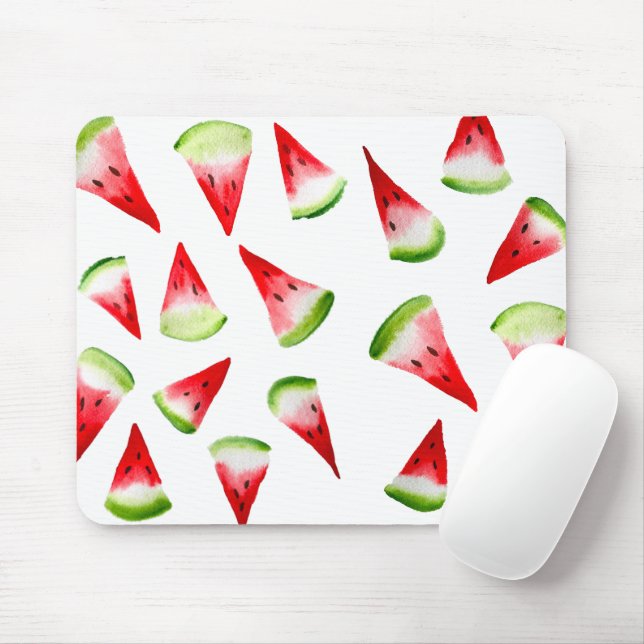 Watermelon watercolor cute fruit mouse pad (With Mouse)
