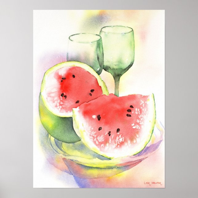 Watermelon watercolor poster (Front)