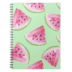 Watermelon watercolor, seamless summer pattern. notebook