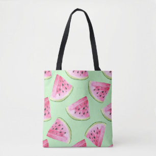 Watermelon watercolor, seamless summer pattern. tote bag