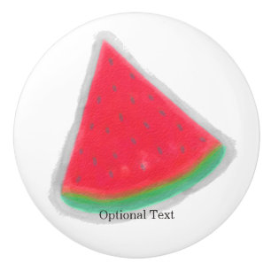 Watermelon Watercolor Slice of Fruit Custom Ceramic Knob