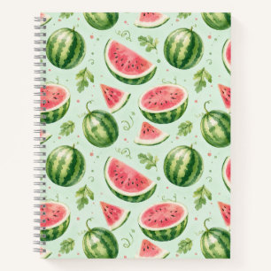 Watermelon Watercolor Summer Fruit Pattern Notebook
