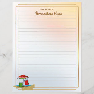 Watermelon Waves Lined Paper Sheet