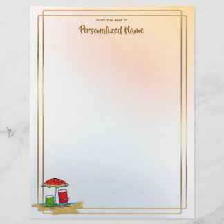 Watermelon Waves Unlined Letterhead